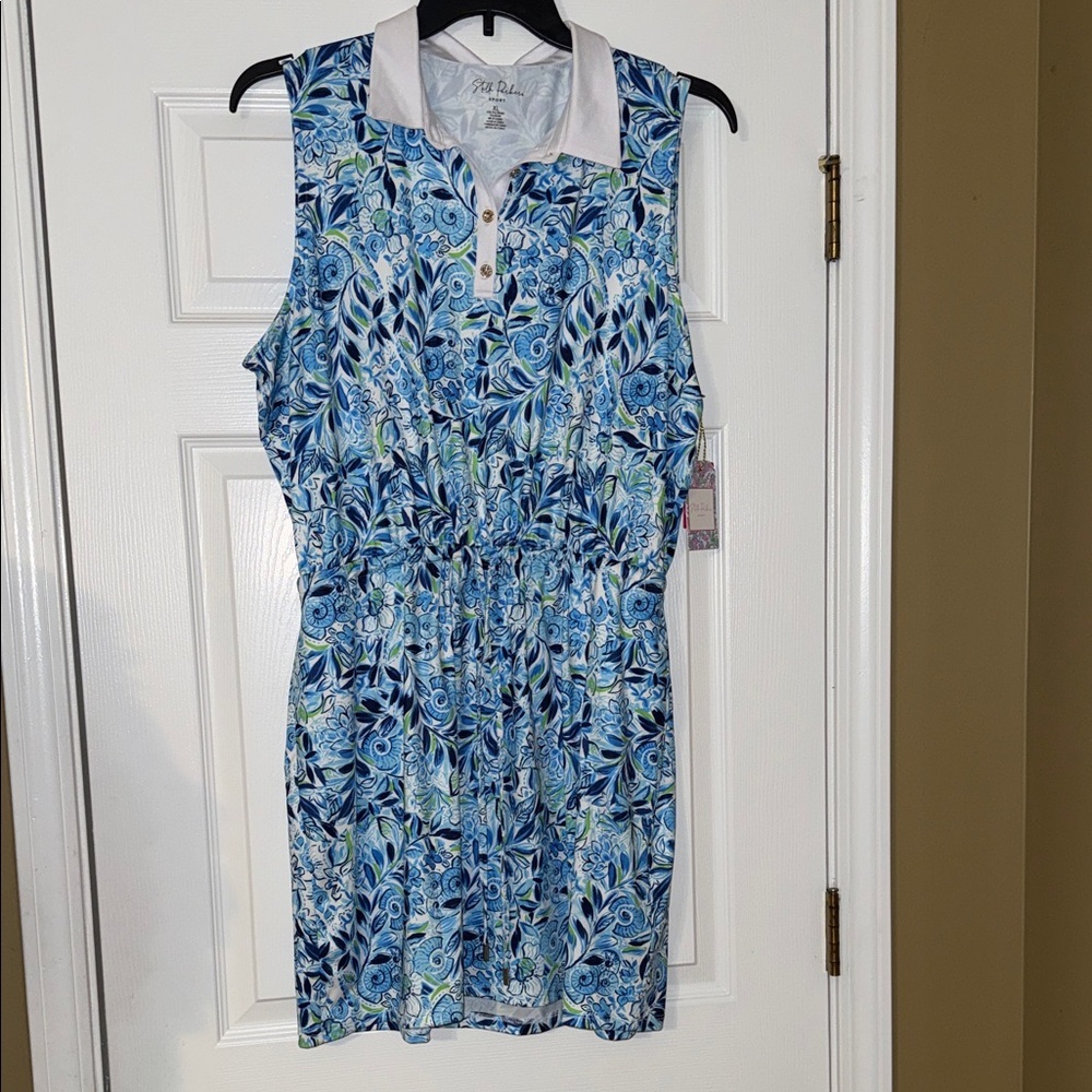 Blue Floral Stella Parker Sleeveless Dress XL